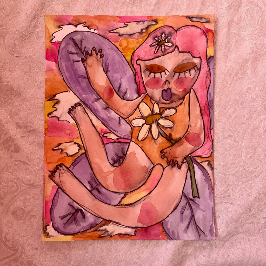 Sunset Fairy Original Watercolor
