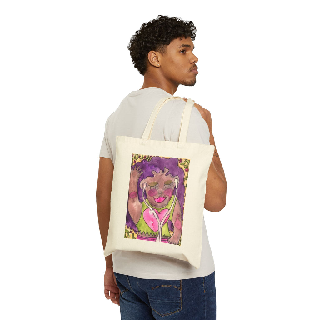 Headphones On Tote Bag