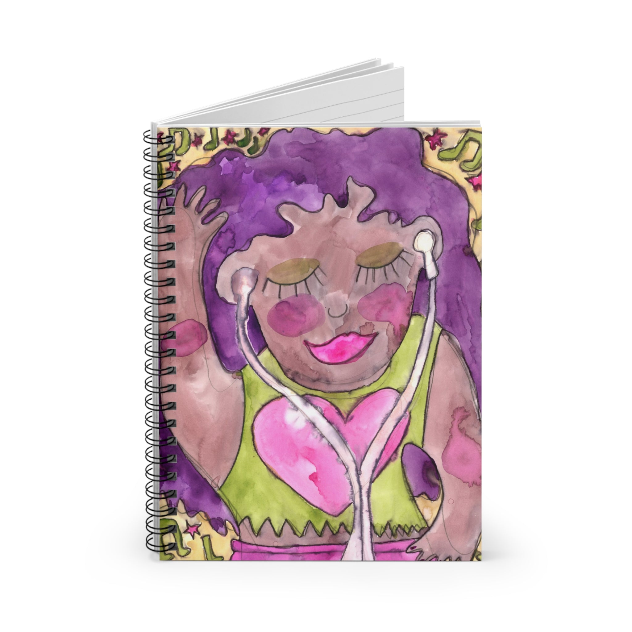 Headphones On Spiral Notebook