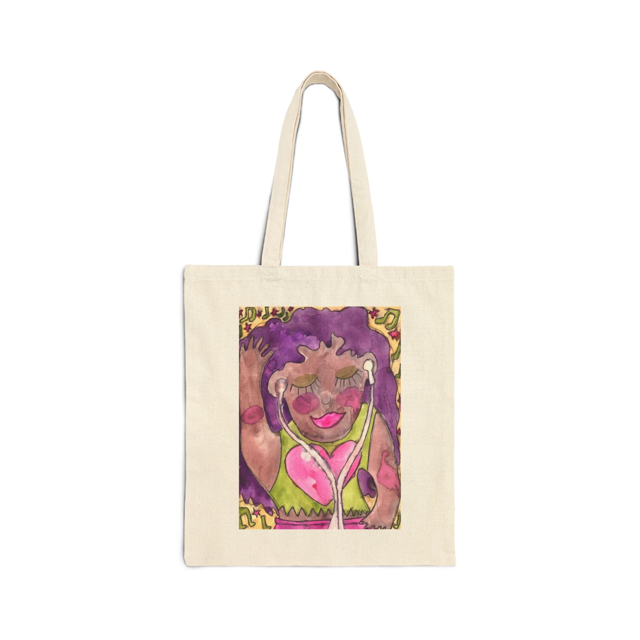 Headphones On Tote Bag