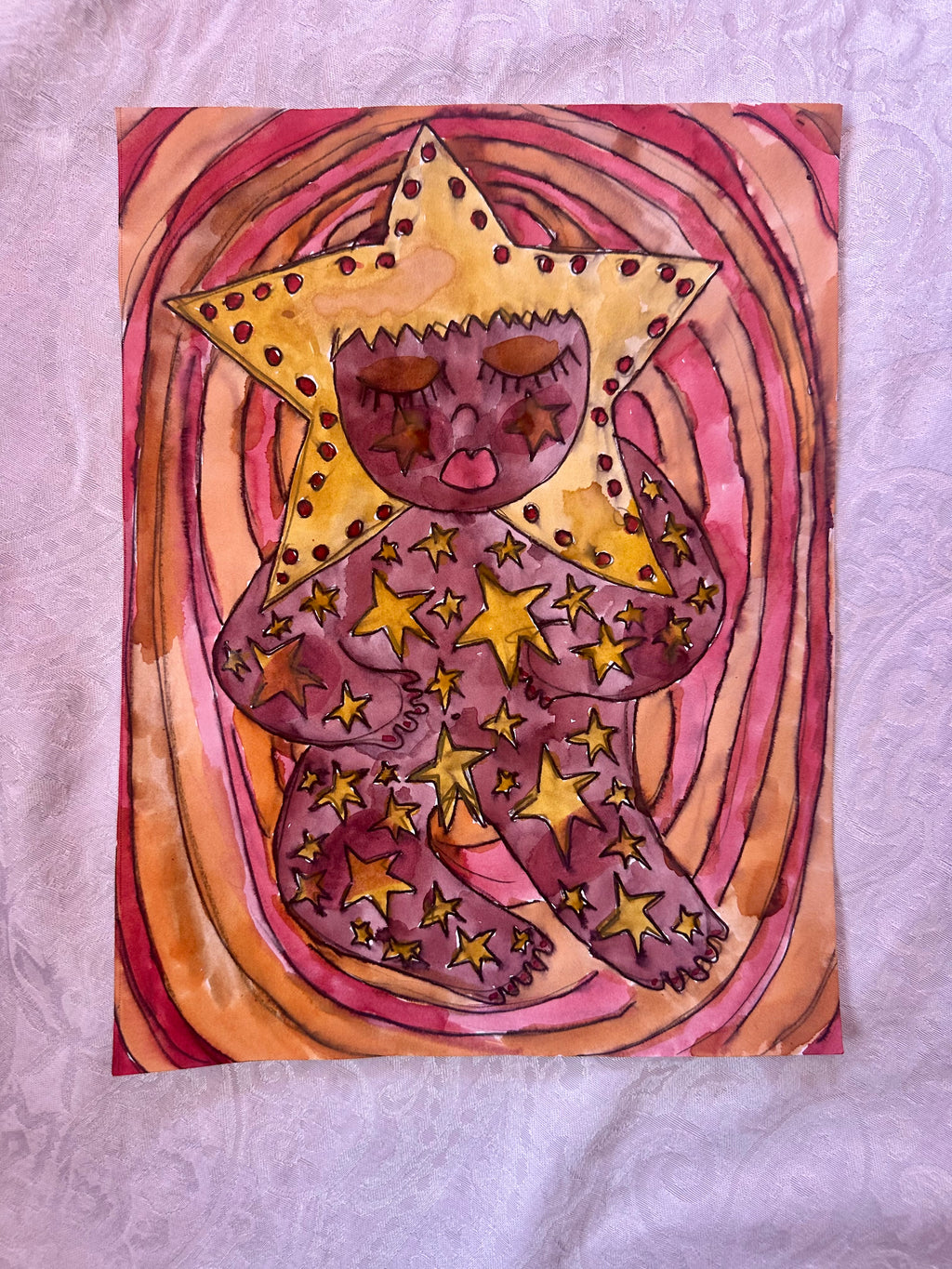Star Girl Original Watercolor