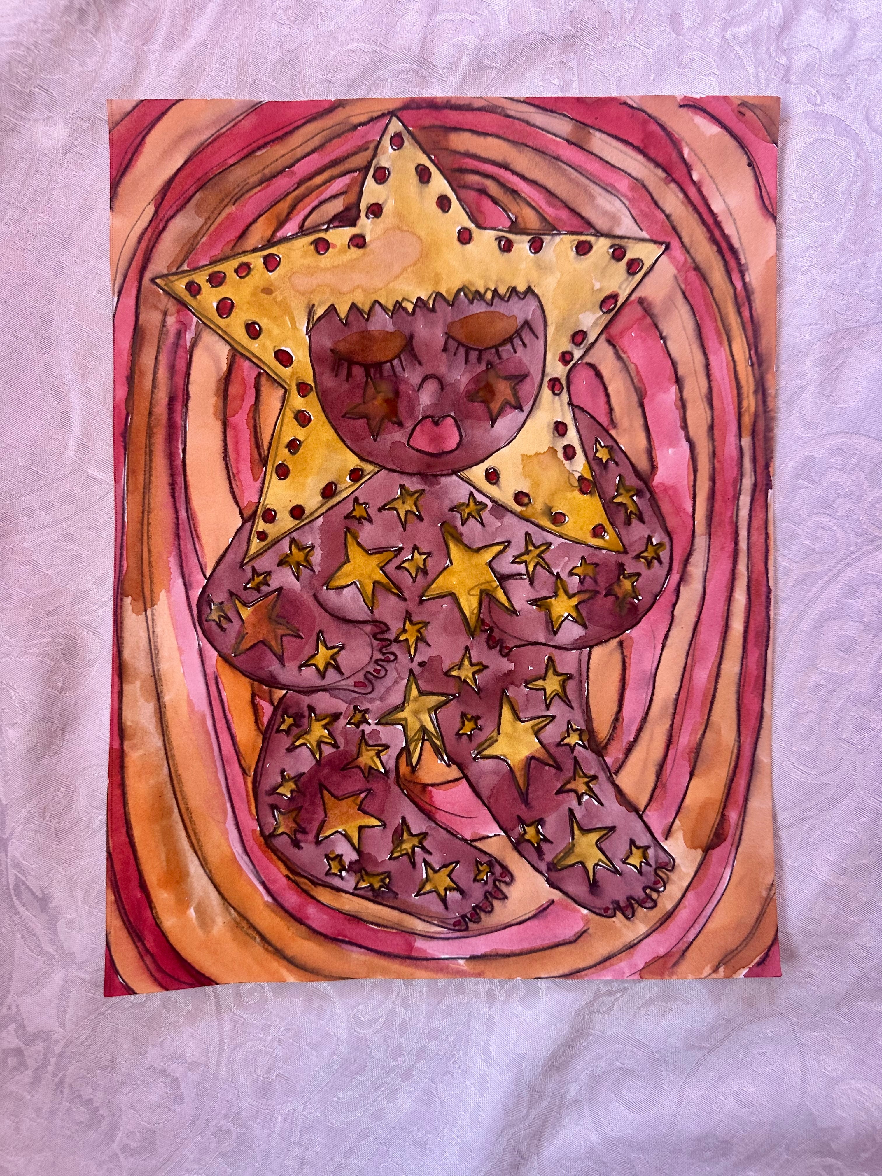 Star Girl Original Watercolor