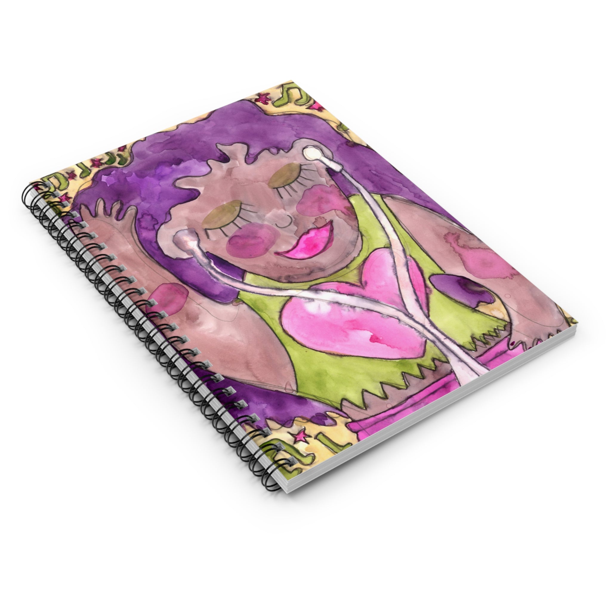 Headphones On Spiral Notebook