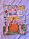 Handstand Girl Original Watercolor