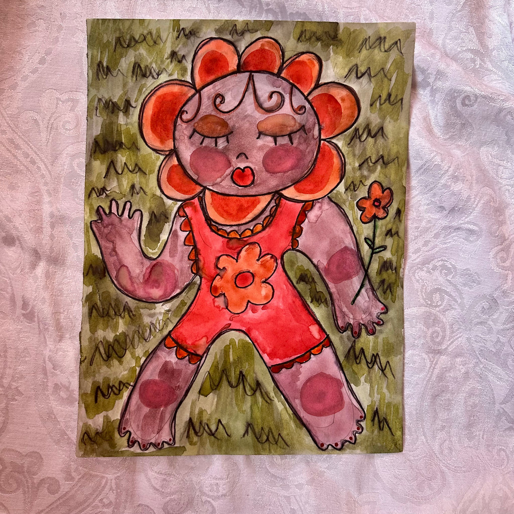 Daisy Lady Original Watercolor