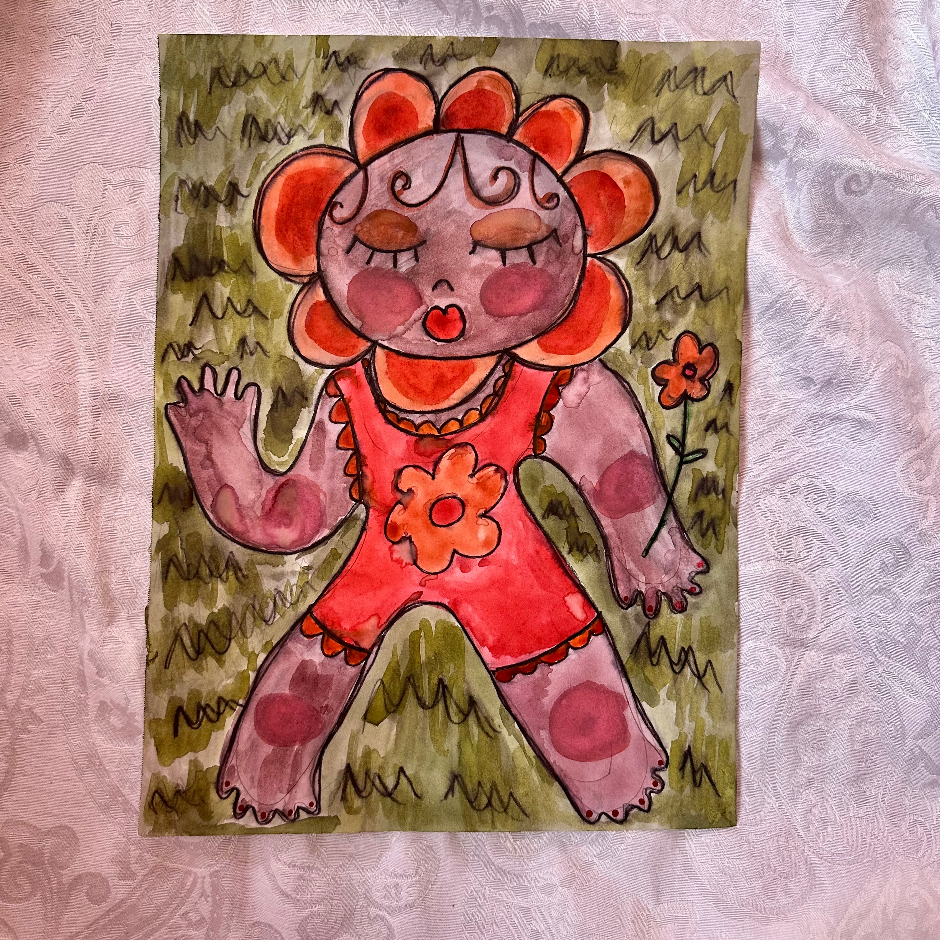 Daisy Lady Original Watercolor