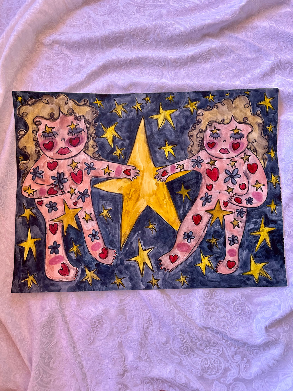 The Twins Original Watercolor