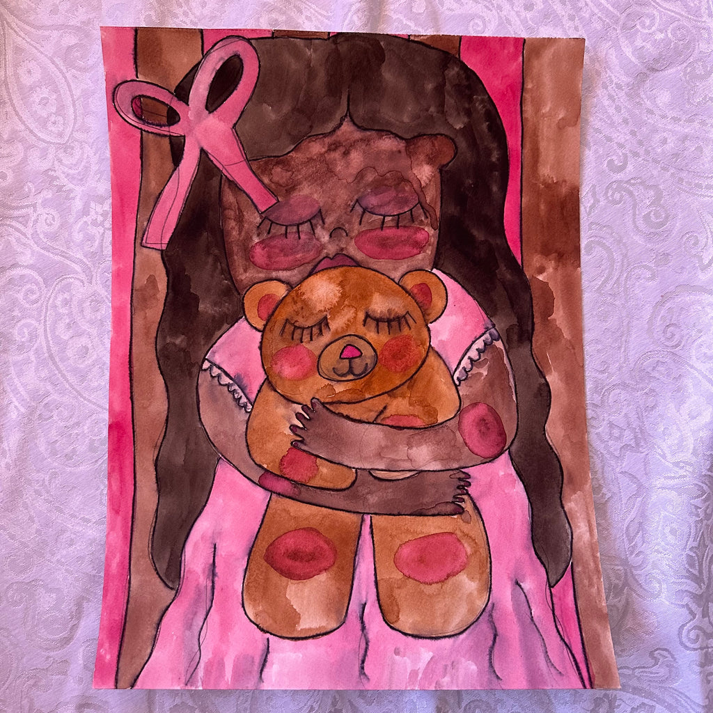 Teddy Bear Hug Watercolor Original