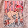 Cat Girl Original Watercolor