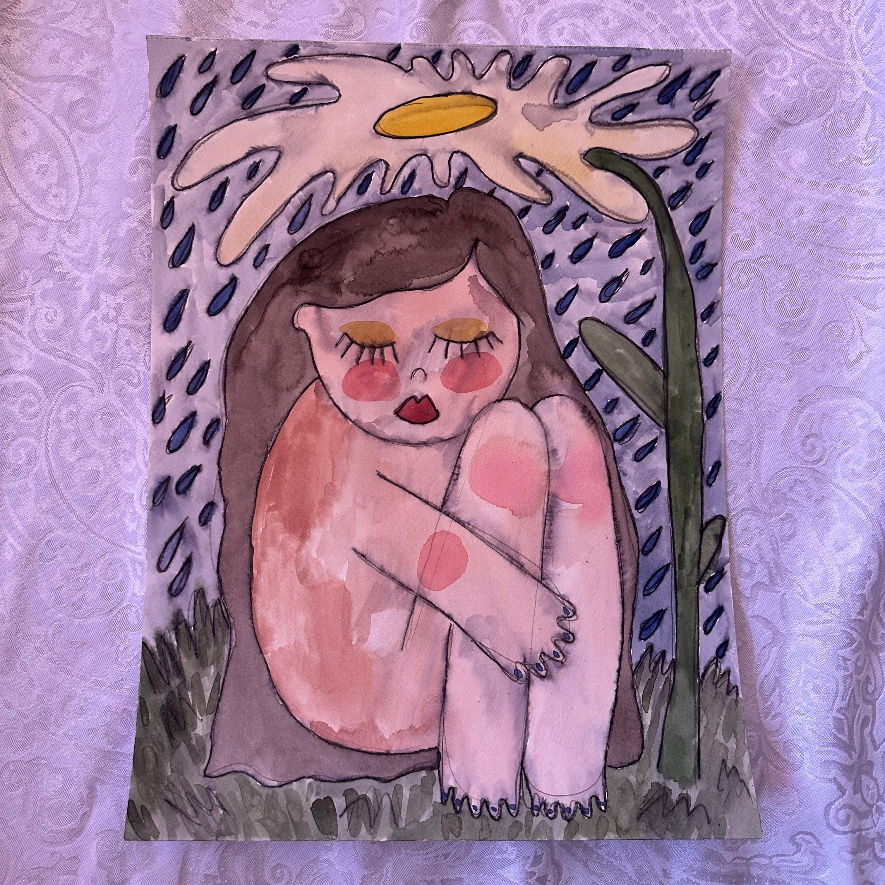 Flower Shelter Watercolor Original