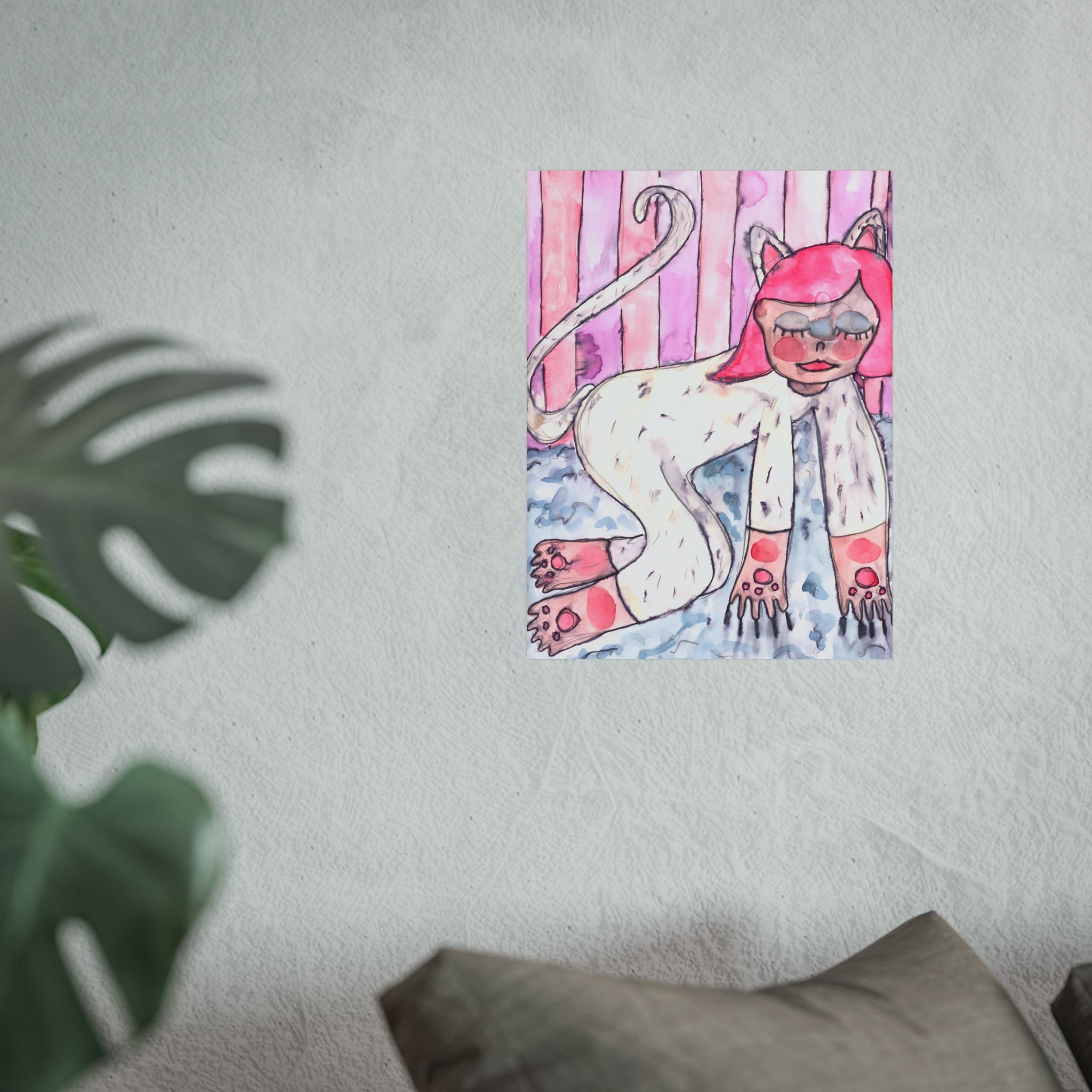 Cat Girl Art Poster