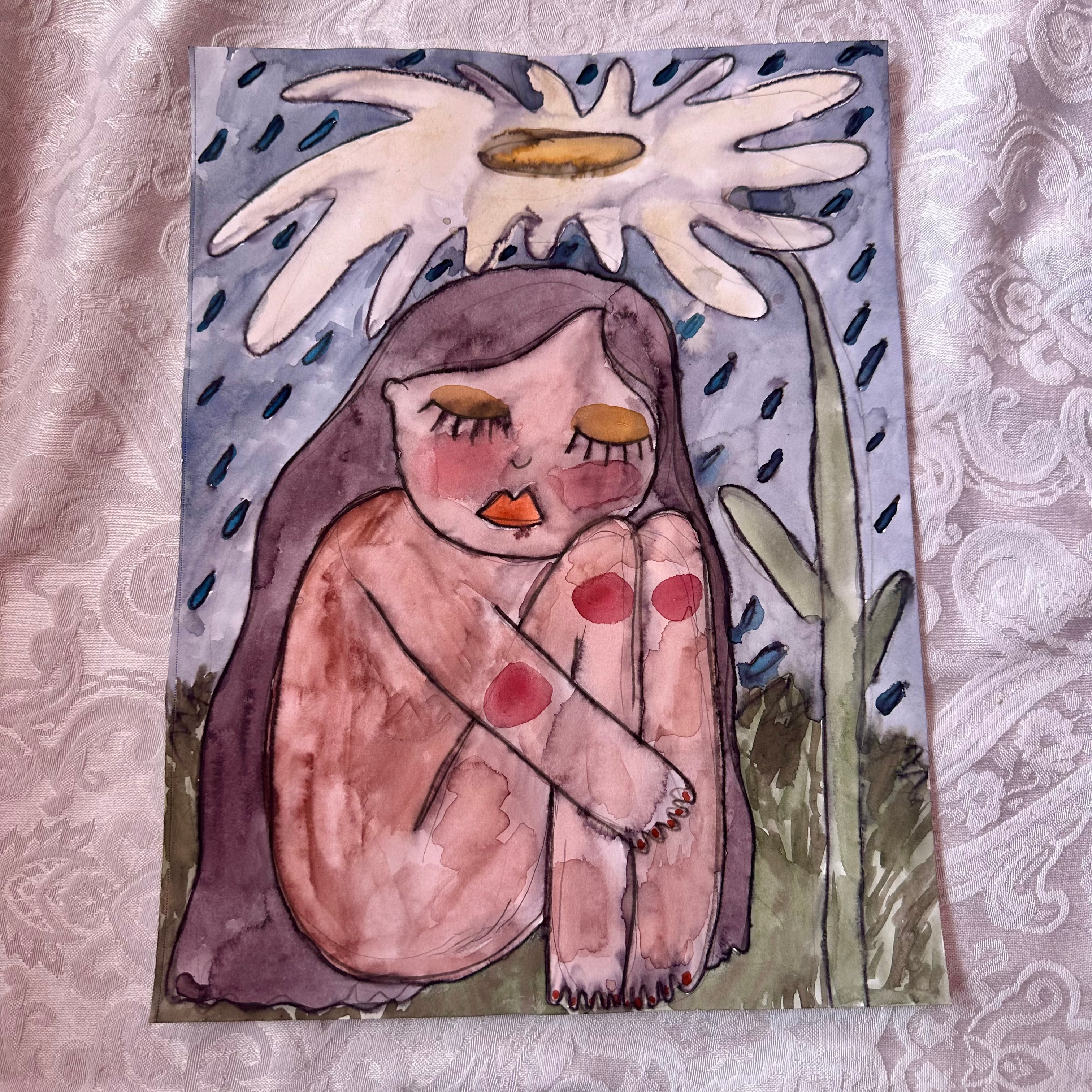 Flower Shelter Original Watercolor