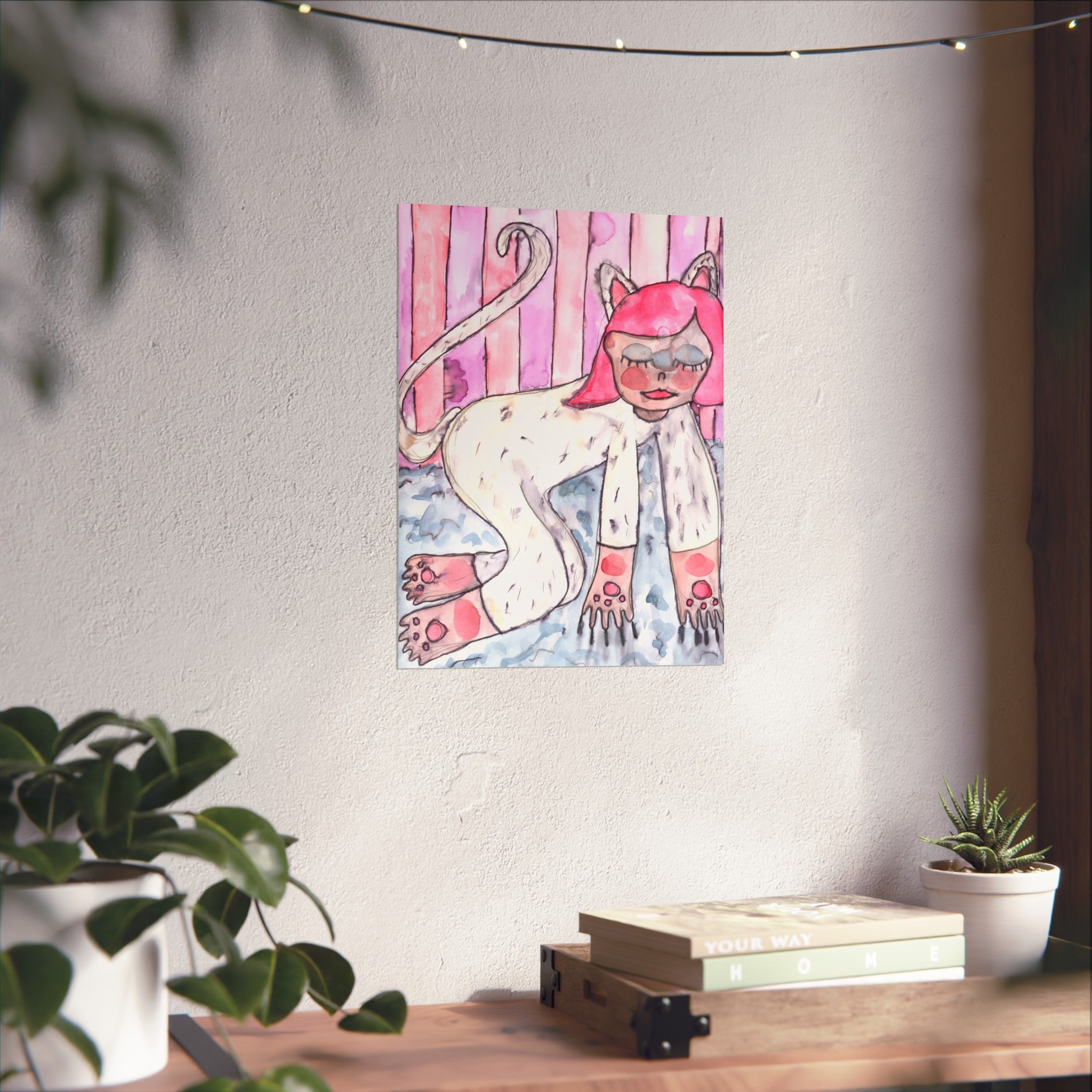 Cat Girl Art Poster