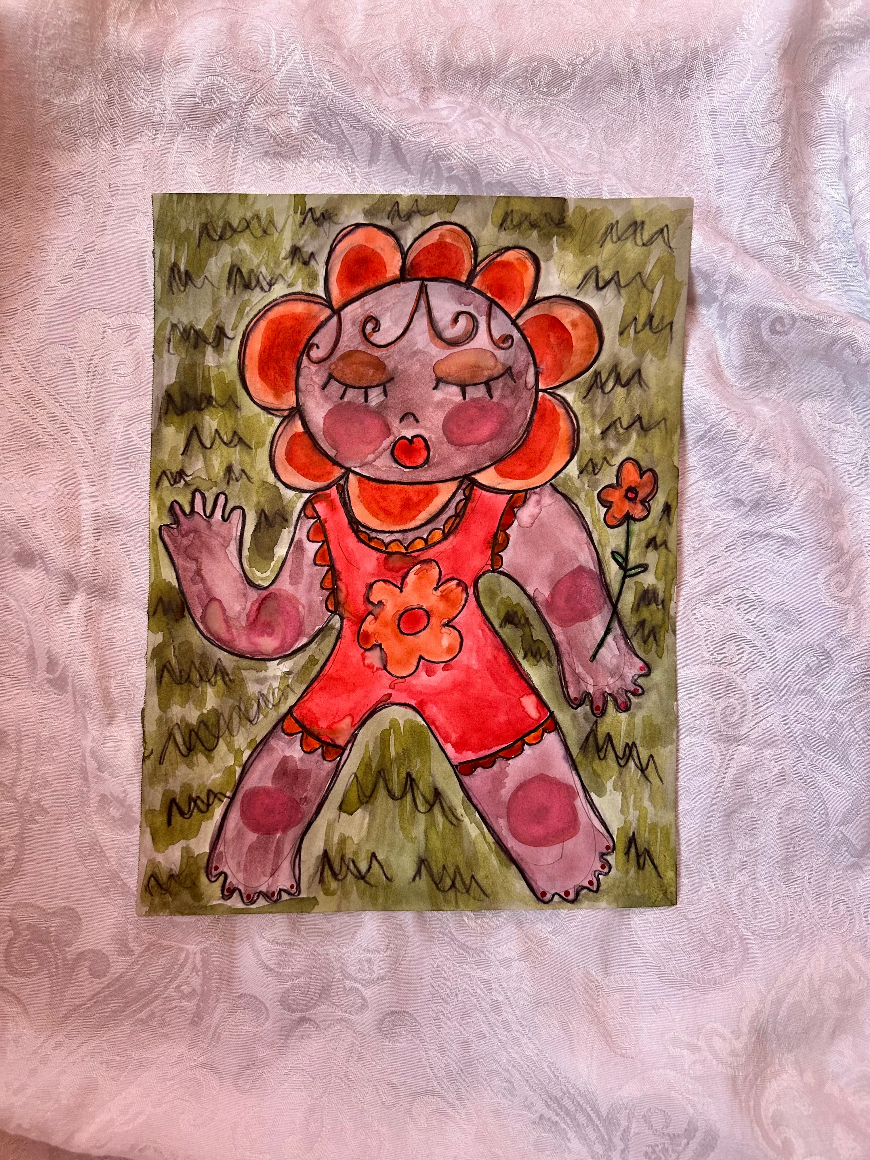 Daisy Lady Original Watercolor