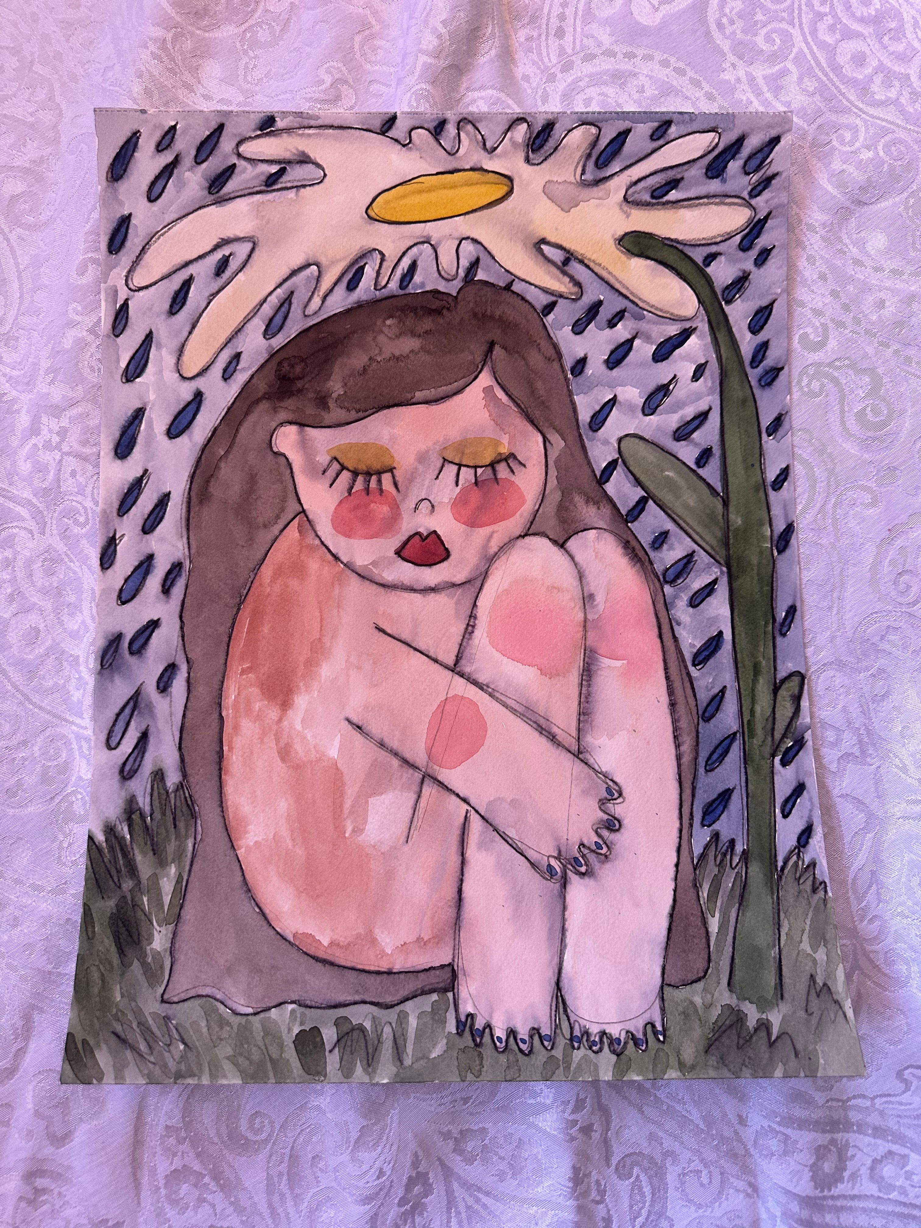 Flower Shelter Watercolor Original