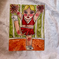 Red Cheerleader Watercolor Original