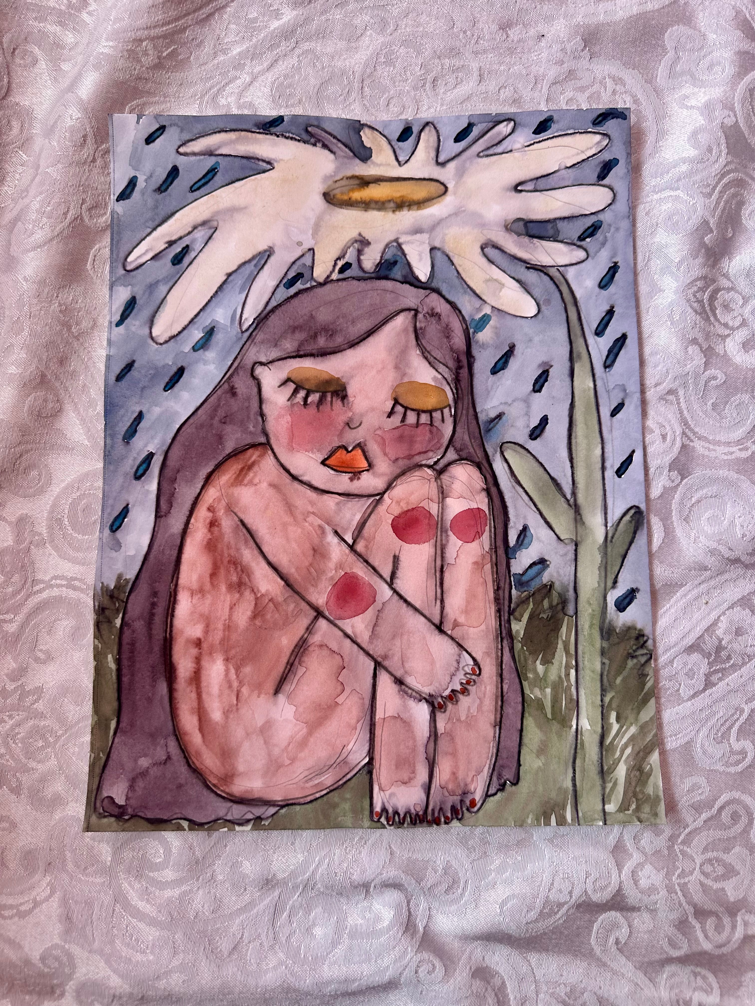 Flower Shelter Original Watercolor