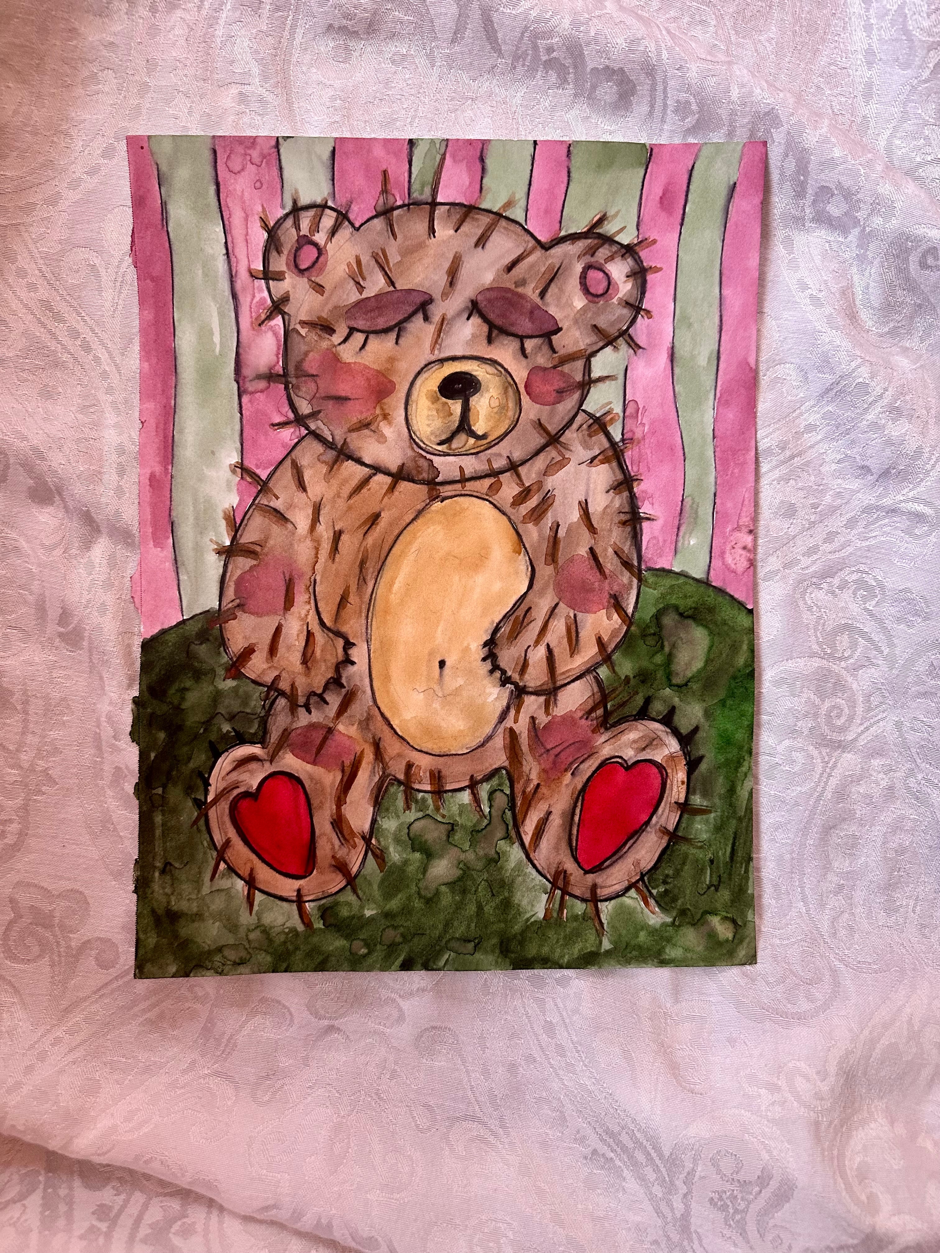 Teddy Bear Original Watercolor