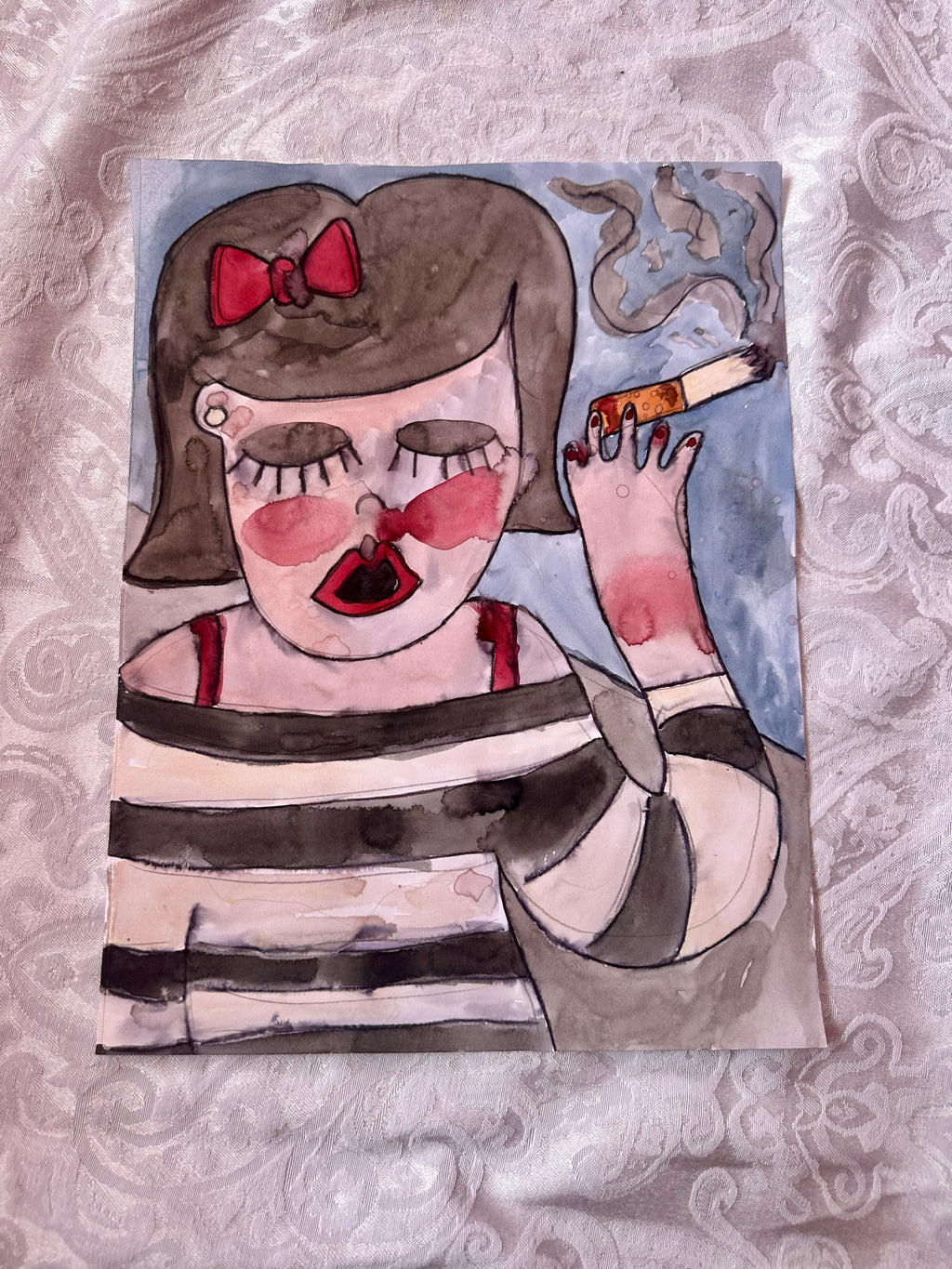 Smoking Original Watercolor