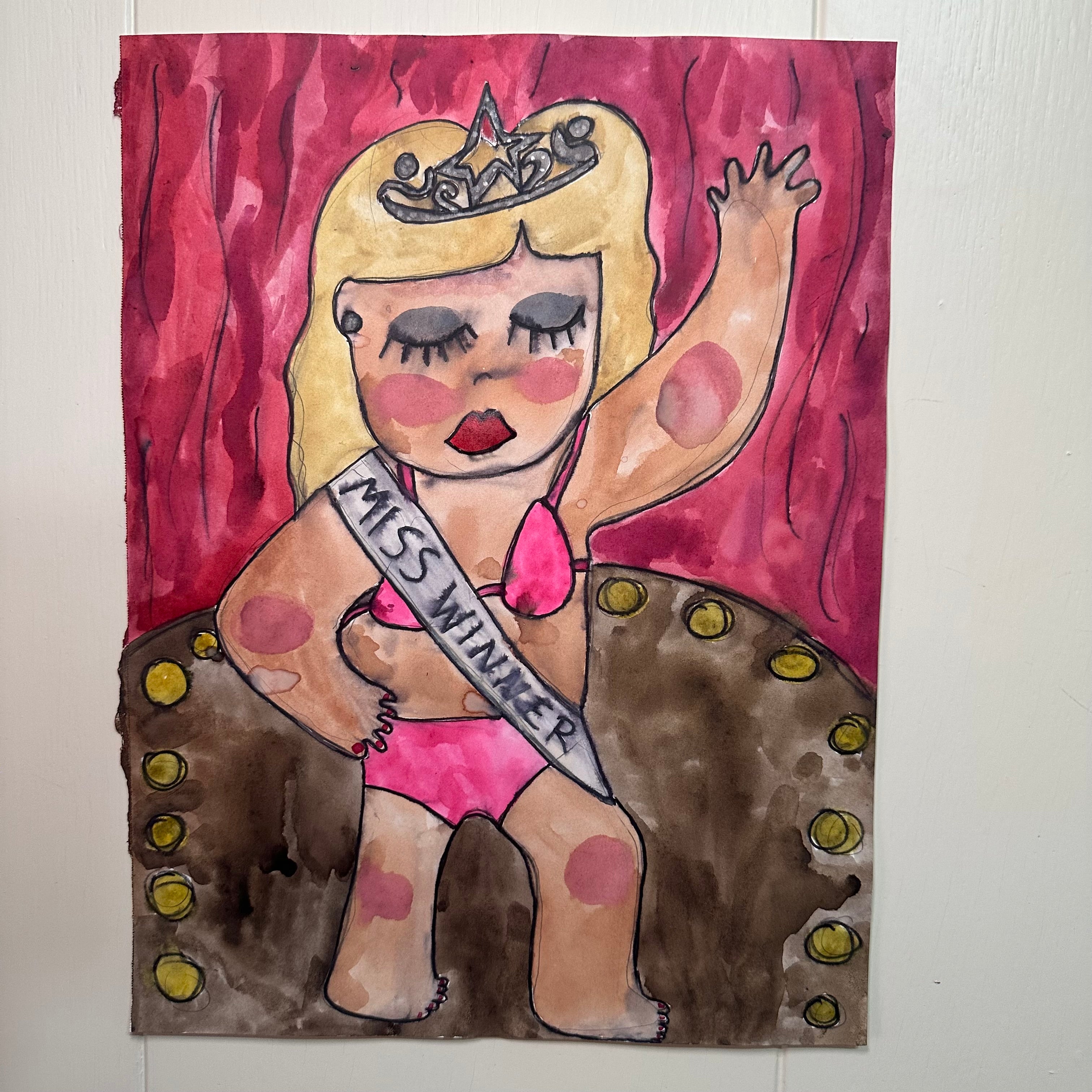 Miss Winner Original Watercolor