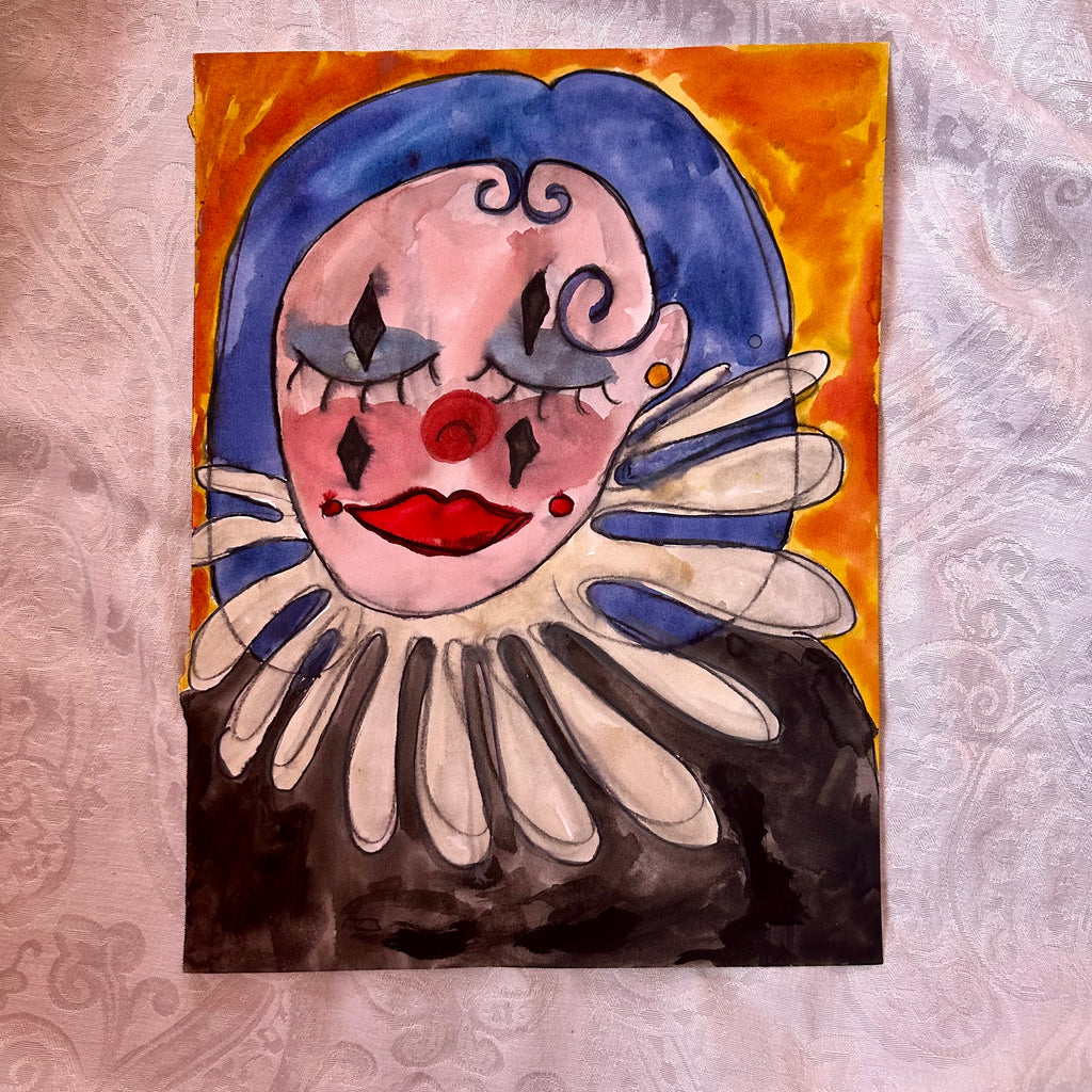 Clown Original Watercolor