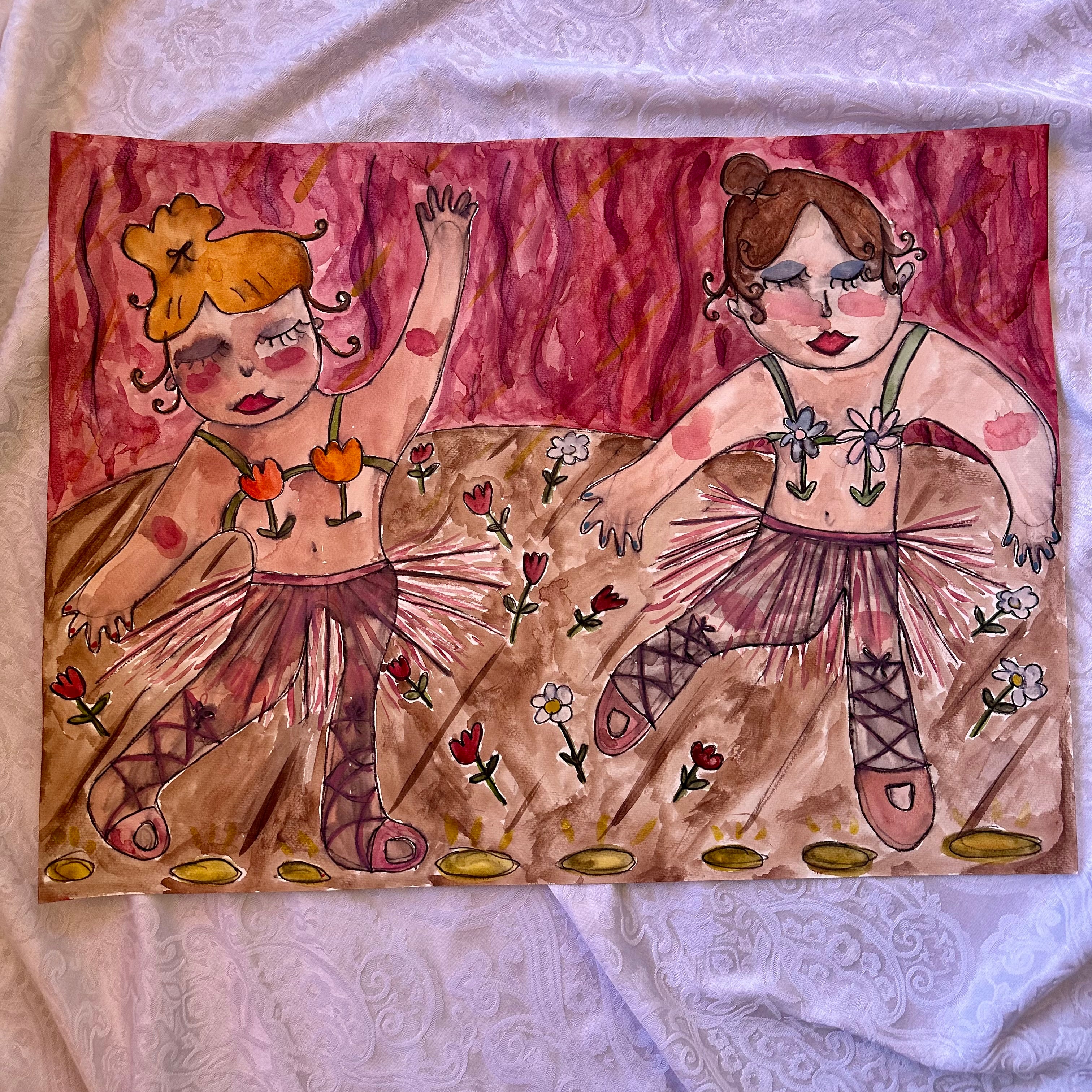 Ballet Stage Original Watercolor