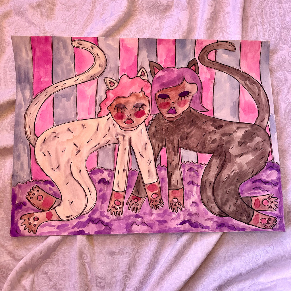 Kitties Original Watercolor